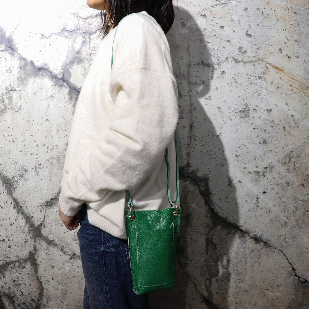 SH Leder Damen Echtleder Umhängetasche Handytasche Geldbörse Multifunktion Beutel Mini Bote Abnehmba