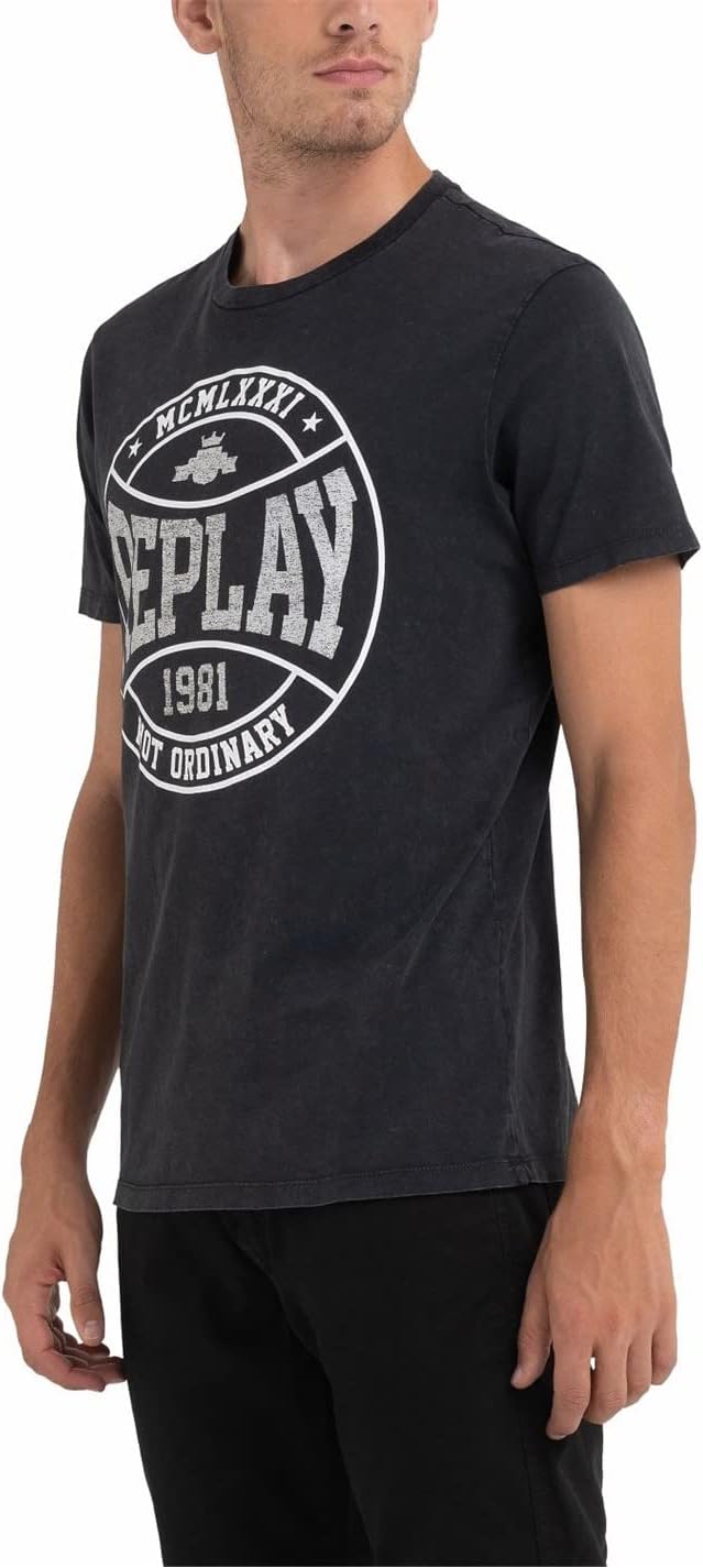 Replay Herren T-Shirt XS 099 Blackboard, XS 099 Blackboard