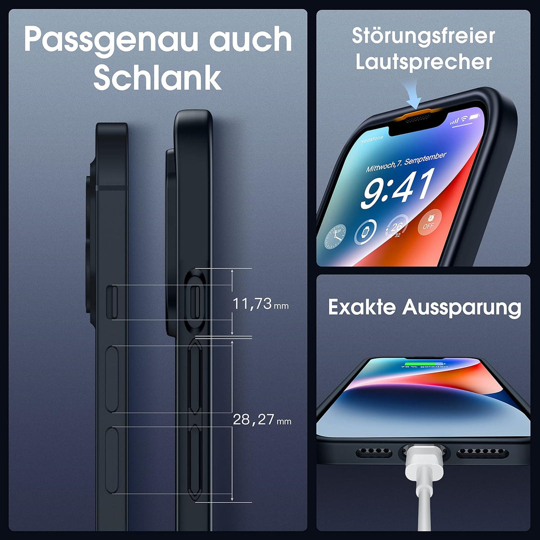 CASEKOO Matt Power für iPhone 13 Hülle, iPhone 14 Hülle [TOP Militärschutz] Stossfeste Kratzfeste Sc