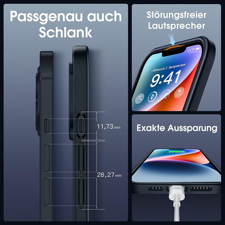 CASEKOO Matt Power für iPhone 13 Hülle, iPhone 14 Hülle [TOP Militärschutz] Stossfeste Kratzfeste Sc