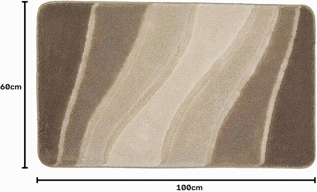 Meusch Badteppich Ocean beige 60 x 100 cm 60 x 100 cm Taupe, 60 x 100 cm Taupe