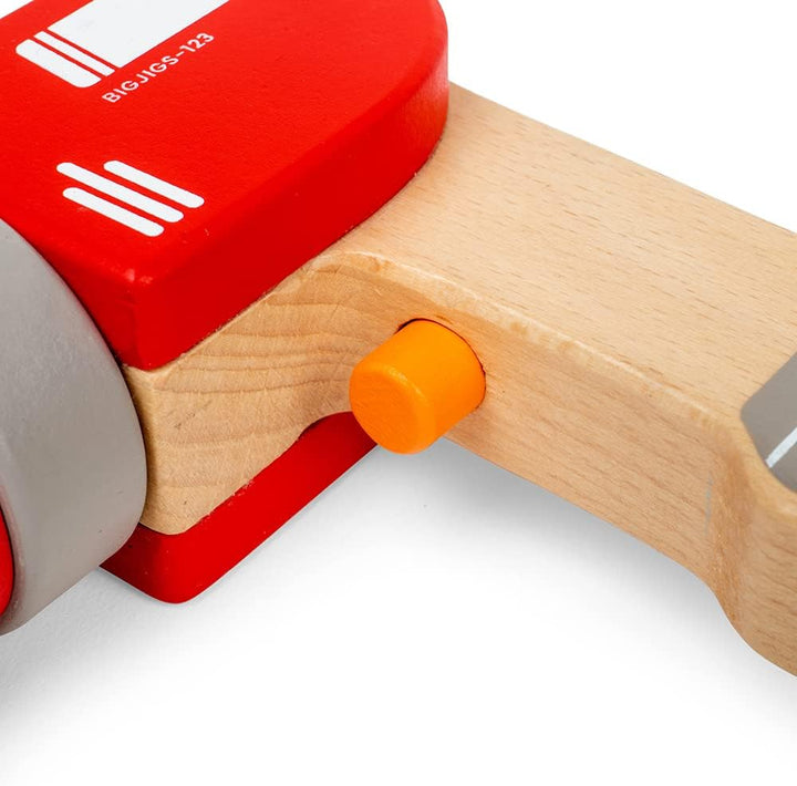 Bigjigs Toys Holz Kinderbohrer, 3 magnetische Bohrerbits
