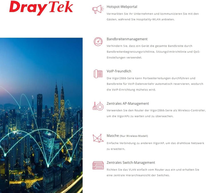 DrayTek Vigor 2866Vac - G.Fast Dual-WAN Modem Security VPN Firewall Router, Vigor 2866Vac