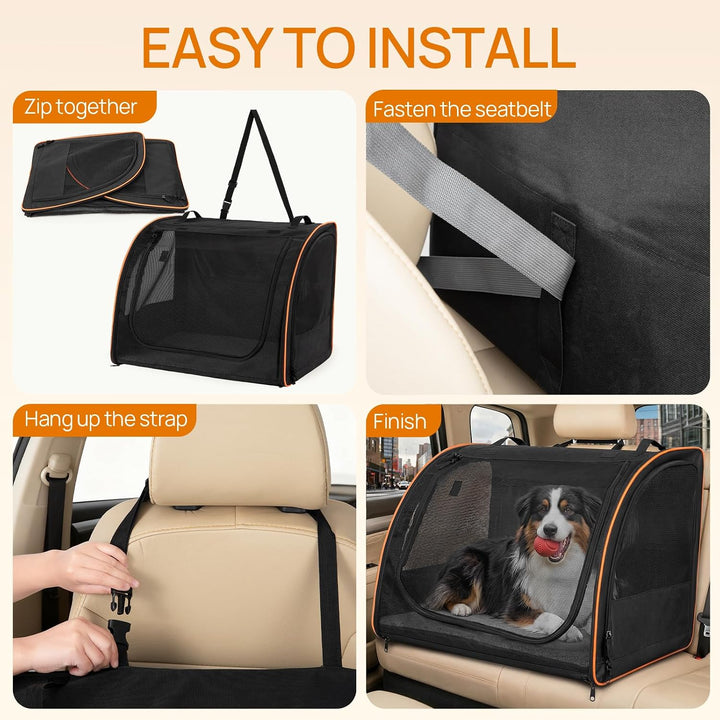 Hunde Autositz Faltbare Transportbox für Reise, Hundetragetasche Katzentragetasche Pet Carrier Trans