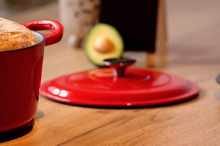 Echtwerk Schmortopf aus Gusseisen mit Emaille-Beschichtung, Brotbacktopf, Für Backöfen, Grill und In