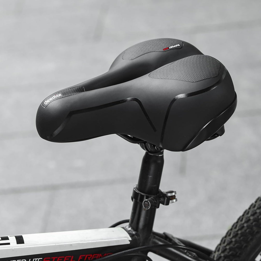 Cloud Comfort Pro 2.0 Fahrradsattel Bequem Weich Memory Schaum Radsattel Mit Rotem Warnstreifen City