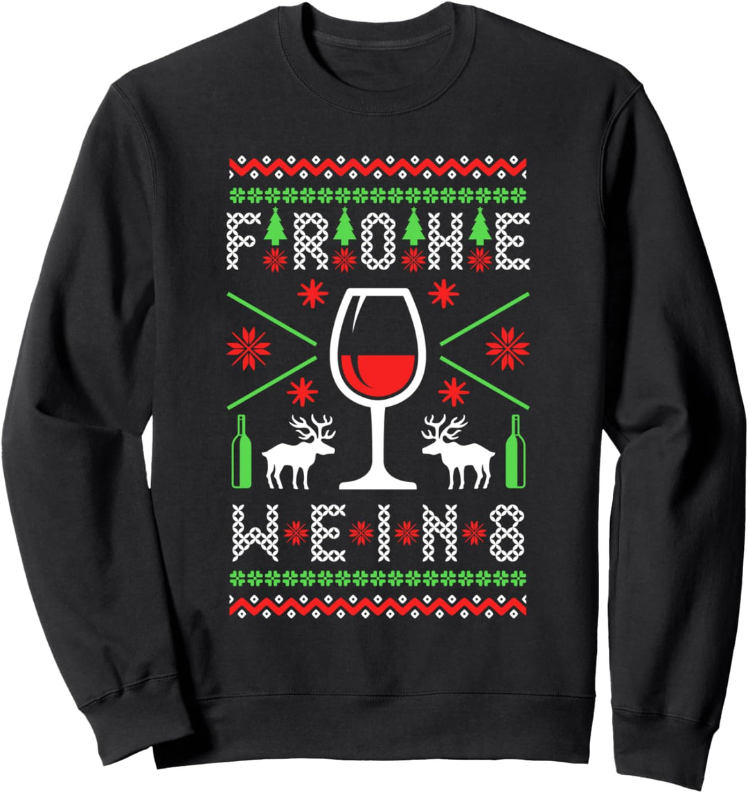 Weihnachten Wein Ugly Christmas Sweatshirt