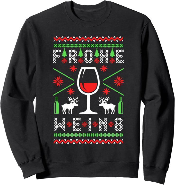 Weihnachten Wein Ugly Christmas Sweatshirt