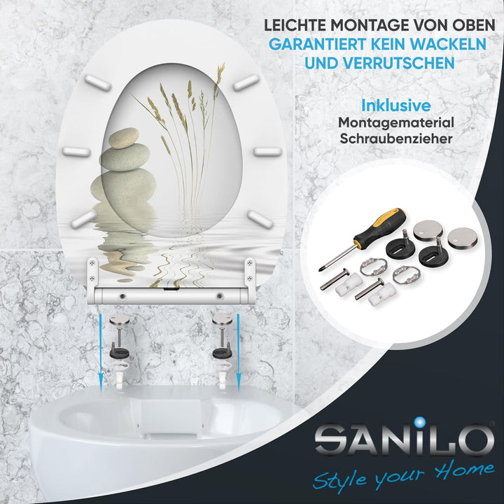 Sanilo WC-Sitz mit Absenkautomatik I Hochwertiger Toilettensitz aus Holz I Toilettendeckel in versch