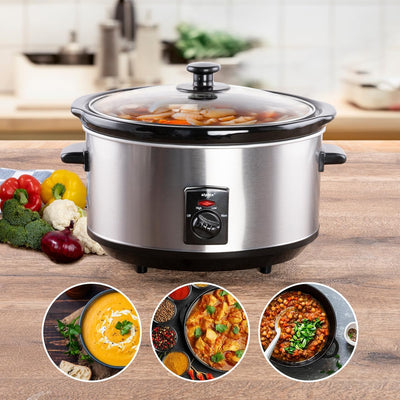 Alpina Slow Cooker - Schongarer - 3,5 Liter - Keramik-Innenbehälter - 3 Heizstufen -