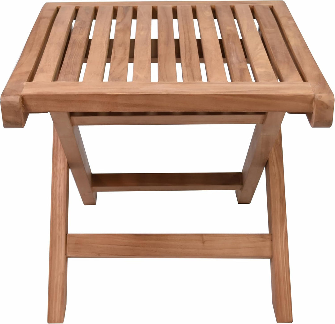 Divero klappbarer Bad-Hocker BACAN aus Teak Holz behandelt - Farbe: Braun