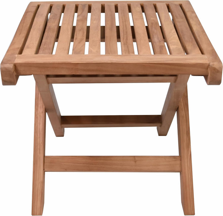 Divero klappbarer Bad-Hocker BACAN aus Teak Holz behandelt - Farbe: Braun