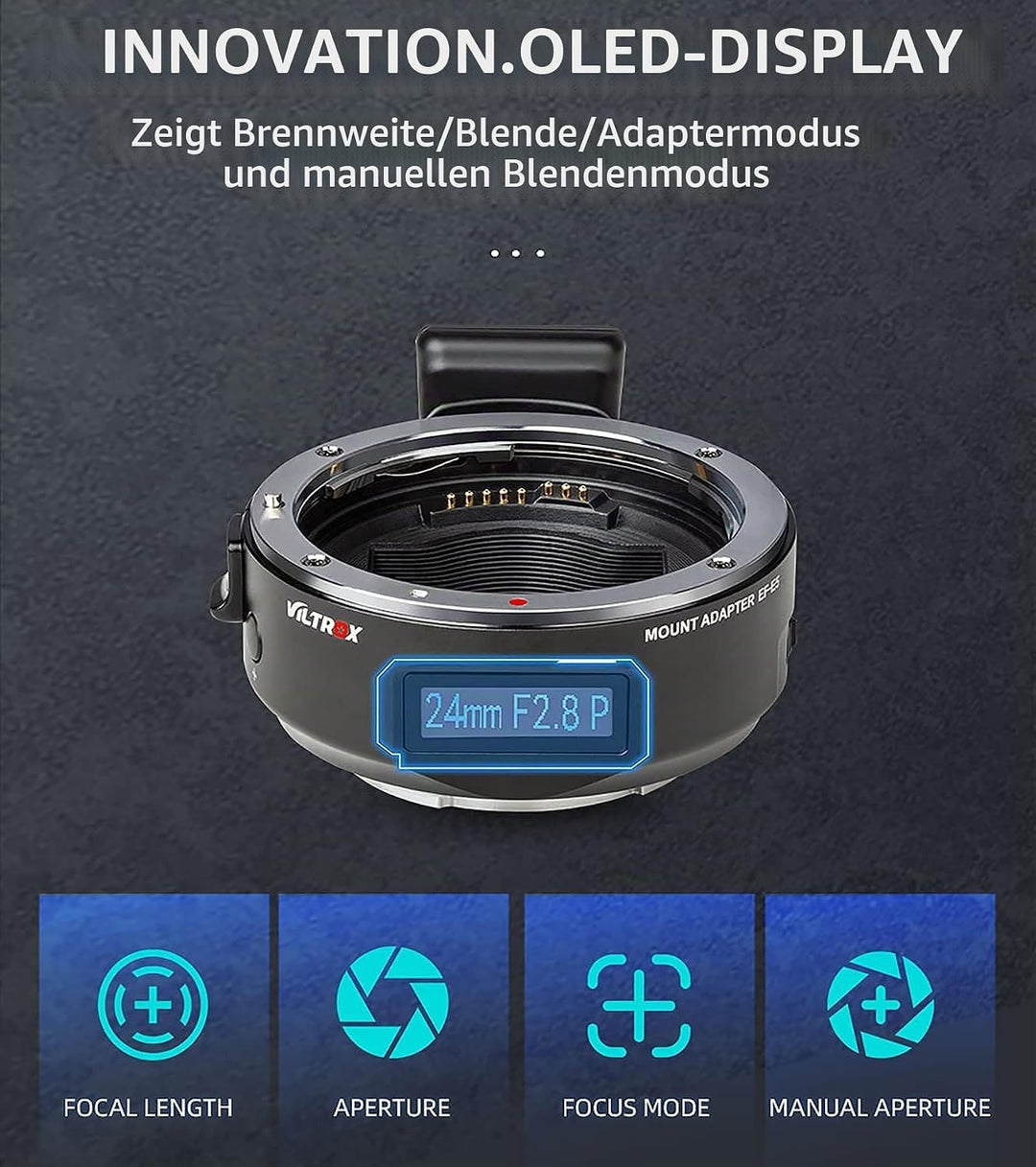 Viltrox Autofokus Adapter EF-E5 kompatibel mit Canon EF/EF-S Objektiv auf Sony E-Mount Kamera A9 A7