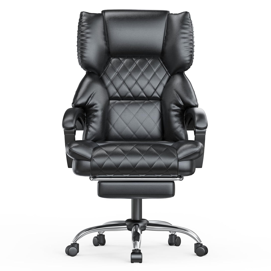 naspaluro Chefsessel Bürostuhl mit Fussstütze, Schreibtischstuhl Ergonomisch, PU Leder Computerstuhl