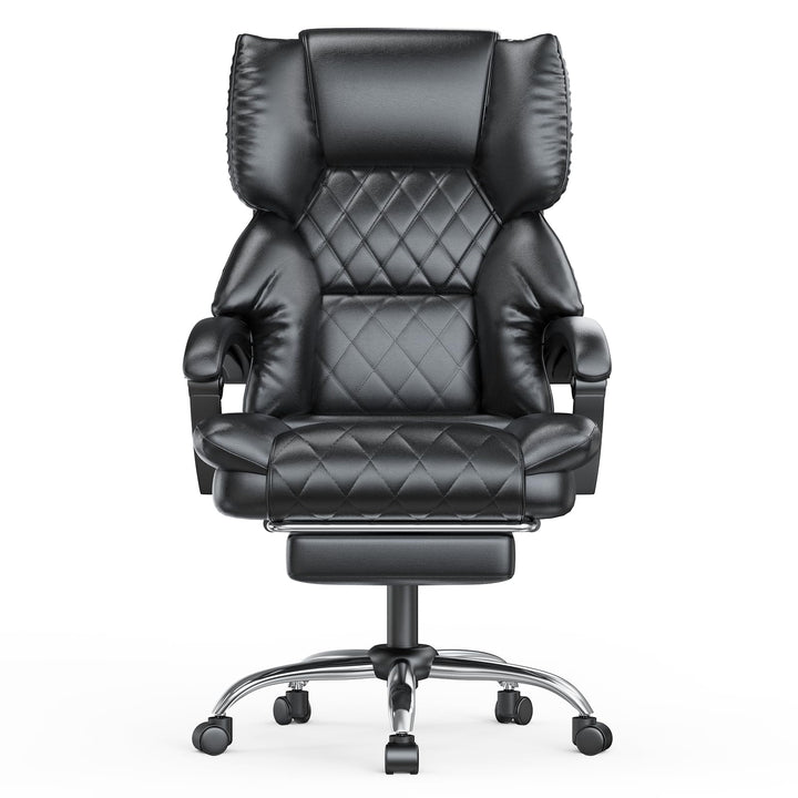 naspaluro Chefsessel Bürostuhl mit Fussstütze, Schreibtischstuhl Ergonomisch, PU Leder Computerstuhl
