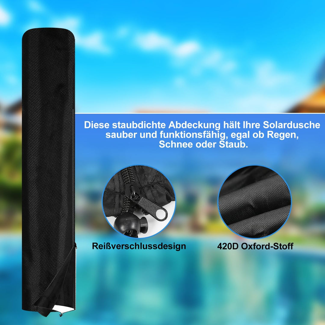 SWANEW solardusche 40 Liter Solar Gartendusche Inkl Schutzhaube und handbrause, schwenkbarer Duschko