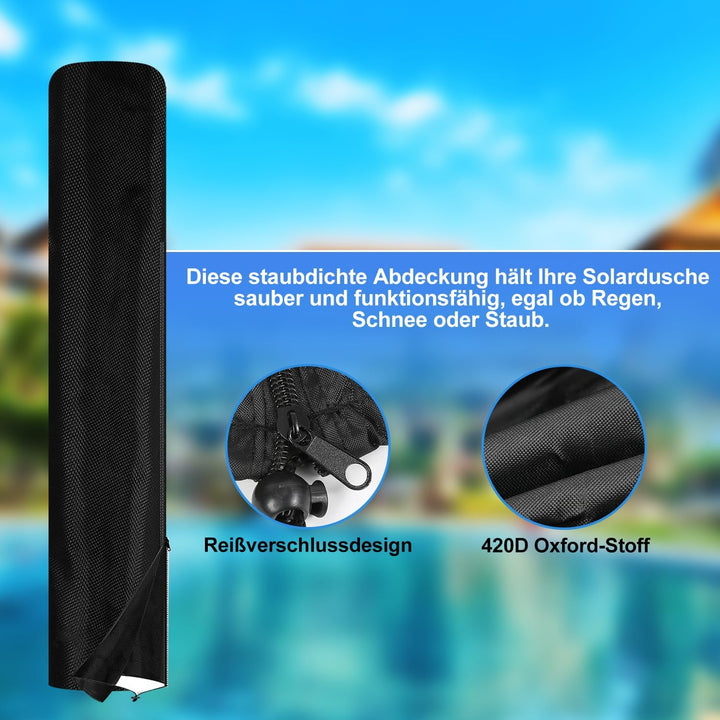 SWANEW solardusche 40 Liter Solar Gartendusche Inkl Schutzhaube und handbrause, schwenkbarer Duschko