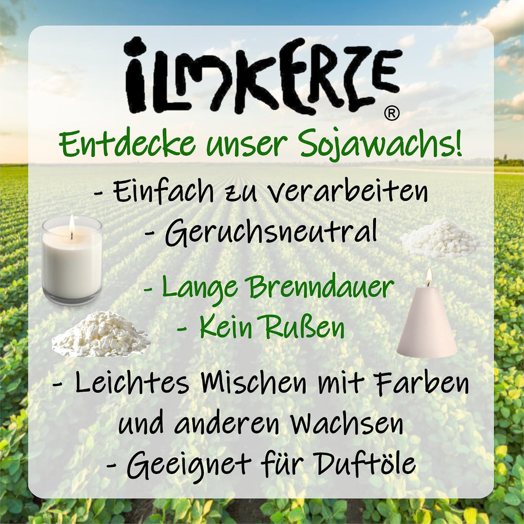 Premium Sojawachs Flocken 3 kg | natürlich | nachhaltig | palmölfrei | Kerzenwachs für DIY Kerzen in