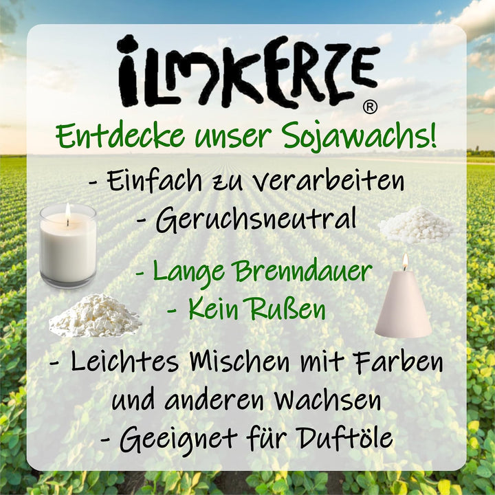 Premium Sojawachs Flocken 3 kg | natürlich | nachhaltig | palmölfrei | Kerzenwachs für DIY Kerzen in