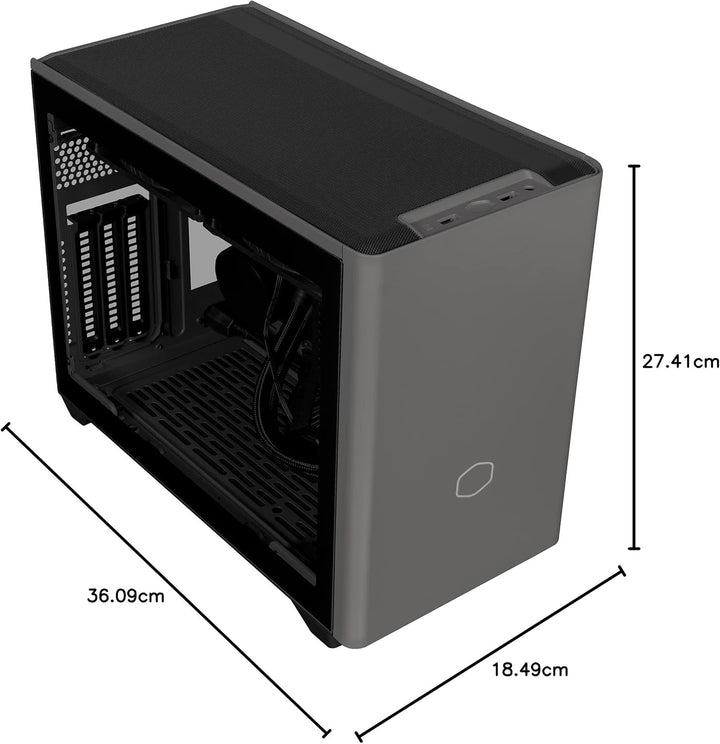 Cooler Master MasterBox NR200P MAX Mini-ITX PC-Gehäuse - Seitenteil aus gehärtetem Glas, 280mm AIO-C