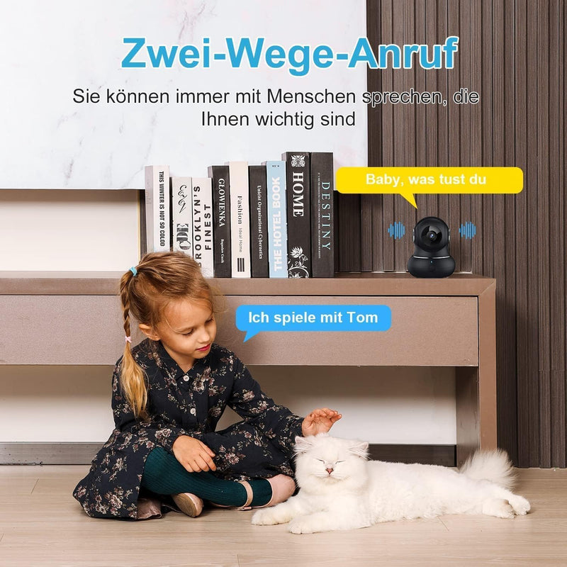 Little elf Überwachungskamera 2 Stück, Babyphone mit Kamera mit Bewegungserkennung, Nachtsicht, Zwei