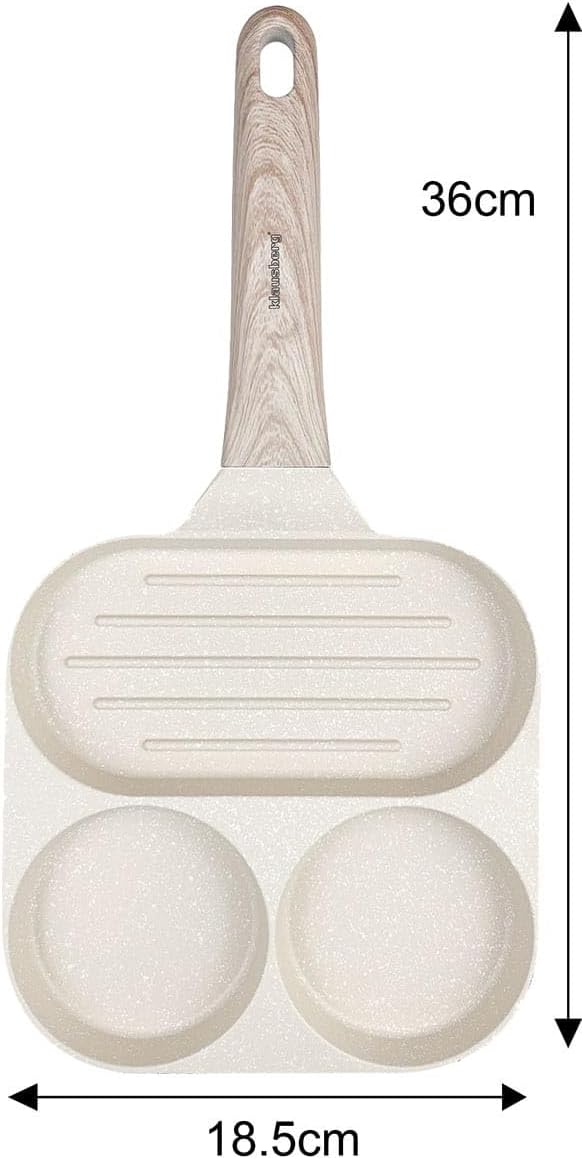 Klausberg Pfannkuchenpfanne Bratpfanne mit Marmorbeschichtung 3-in-1 18 cm für Eier, Pfannkuchen, Pa