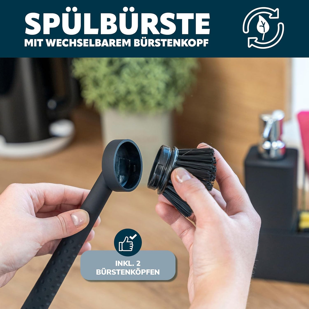 eluno Spülbecken Organizer mit Soft-Touch Oberfläche für Küche & Bad, Spülutensilienhalter inkl. Sei