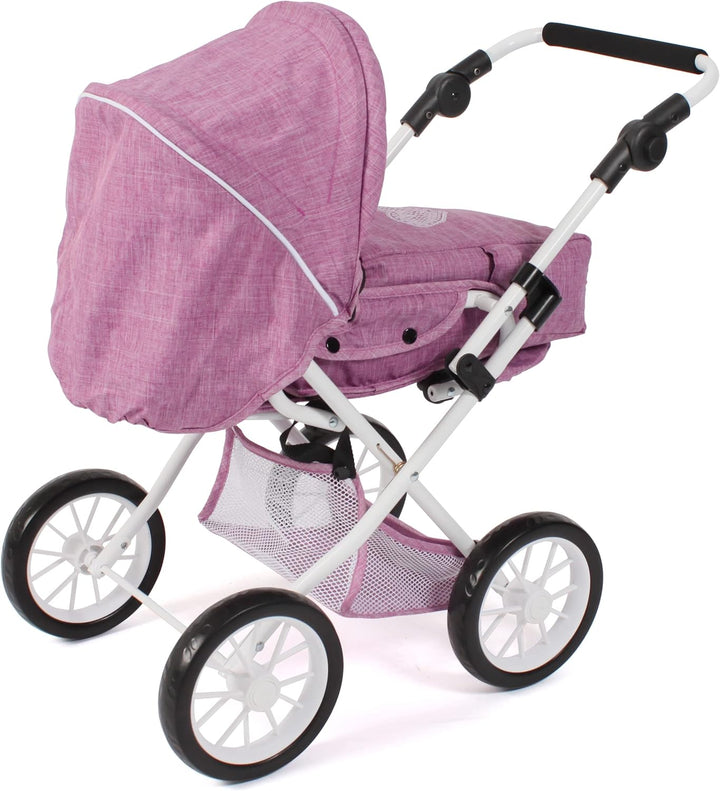 Bayer Chic 2000 - Puppenwagen Leni, 2in1 Kombipuppenwagen mit herausnehmbarer Tragetasche, Jeans pin