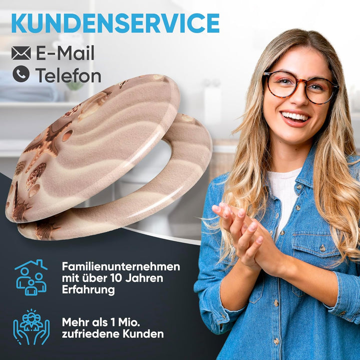 Sanilo WC-Sitz mit Absenkautomatik I Hochwertiger Toilettensitz aus Holz I Toilettendeckel in versch