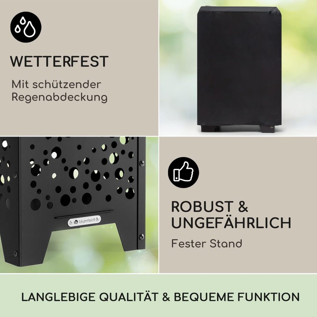 Blumfeldt Feuerschalen für den Garten, Robuste Stahl-Feuertonne, Feuerkorb für den Garten, Terrasse