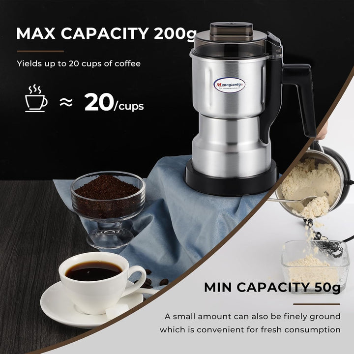Moongiantgo Getreidemühle Elektrische Multifunktionale Ultrafeine Gewürzmühle & Kaffeemühle (250W 22