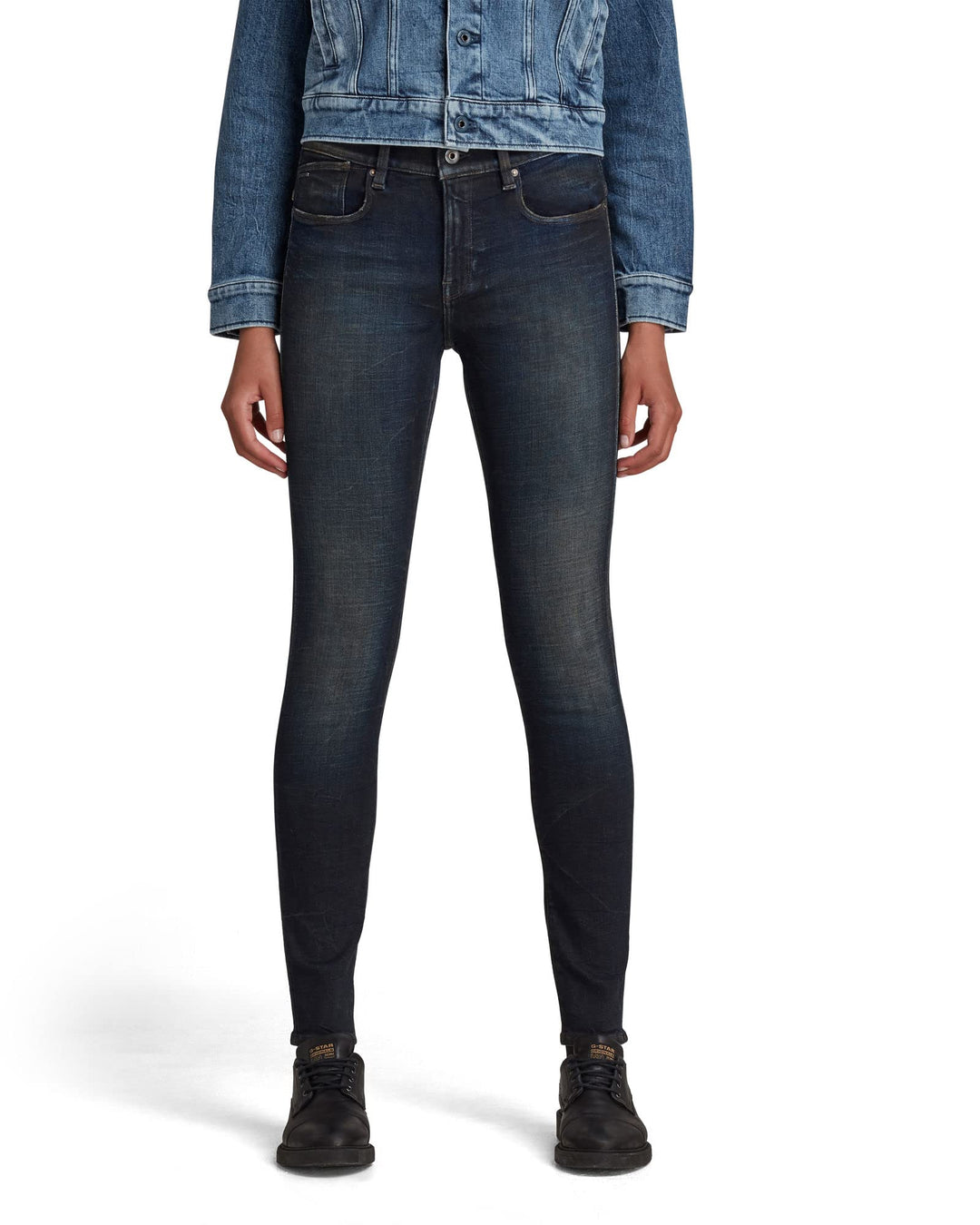 G-STAR Damen Lhana Skinny Jeans 27W / 32L Blau (Worn in Moss D19079-c051-c777), 27W / 32L Blau (Worn