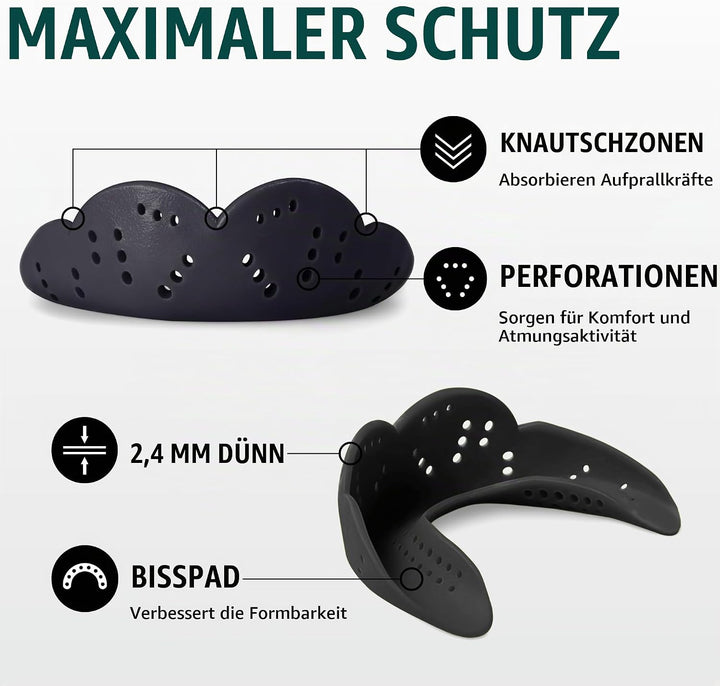 SISU Erwachsene Nextgen Max Zahnschutz Einheitsgrösse Schwarz (Charcoal Black), Einheitsgrösse Schwa