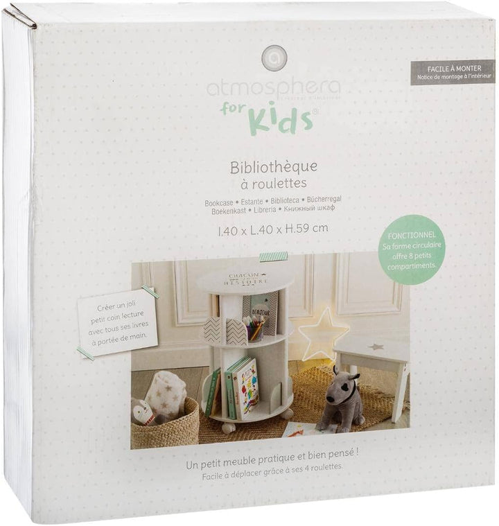 Kinderbücherregal rund - weiss und grau H 59 cm - Grau - Atmosphera créateur d'intérieur 1 Stück (1e