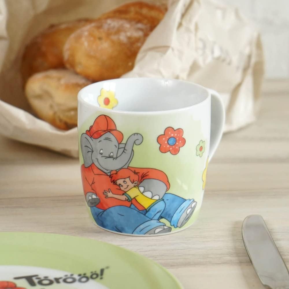 Kinderset Benjamin Blümchen 7tlg. mit Gravur (z.B. Namen) personalisiertes Kinderbesteck + Kinderges