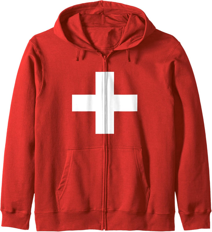 Retro Schweiz 2021 Flagge Liebe Fussball Schweizer Kapuzenjacke