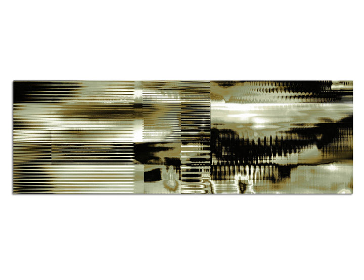 Paul Sinus Art Panoramabild auf Leinwand und Keilrahmen 150x50cm Hintergrund abstrakt grün weiss sch