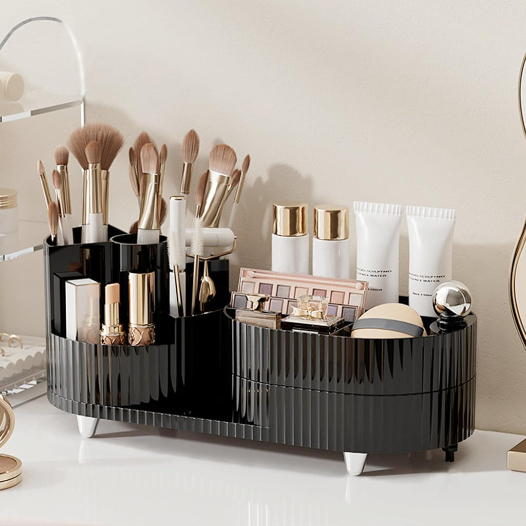 DASITON Make up Kosmetik Organizer,360° Drehbarer Make Up Pinsel Organizer,Grosser Kapazität Kosmeti