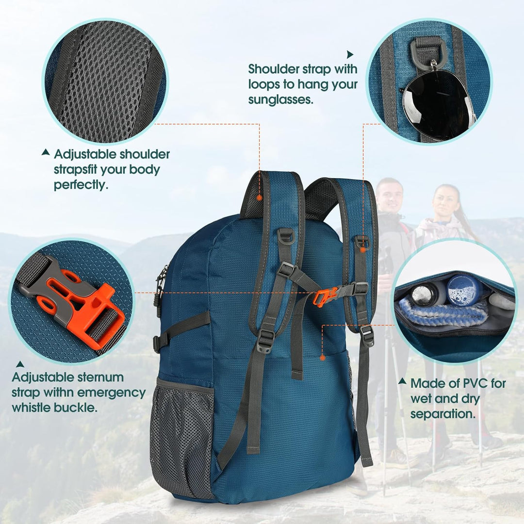 RAINSMORE Wanderrucksack Herren Damen 40L Wasserdichter Rucksack Leicht Gross Reiserucksack Trekking