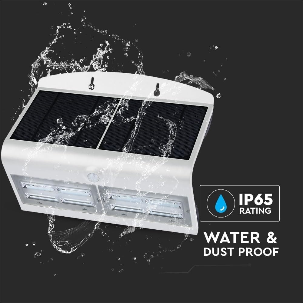 V-TAC Solar-Wandlampe VT-767-7-W 8278 LED 7.00W Tageslichtweiss Weiss, Schwarz