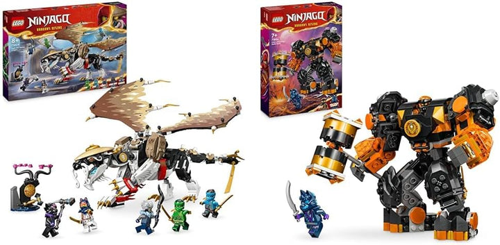LEGO NINJAGO Egalt der Meisterdrache & NINJAGO Coles Erdmech, Actionfiguren-Spielzeug mit veränderba