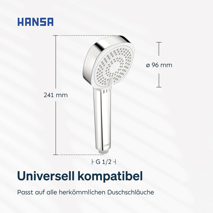 HANSA BASICJET Style Duschkopf mit 3 Strahlarten I Handbrause Dusche | Anti-Kalk Funktion I Brauseko