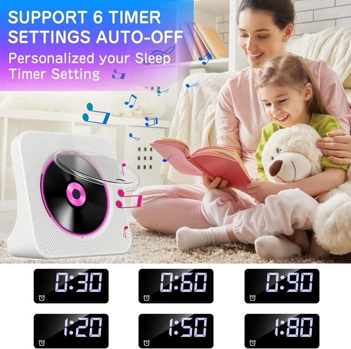 KOVCDVI Tragbarer CD Player mit Akku CD Player Bluetooth mit Lautsprecher 5.0 CD-Player Desktop mit