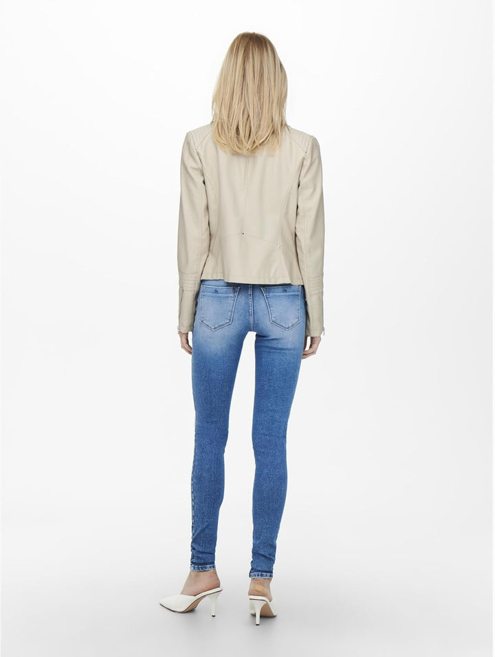 ONLY Female Kunstlederjacke ONLGEMMA Kunstlederjacke 34 Silver Lining, 34 Silver Lining