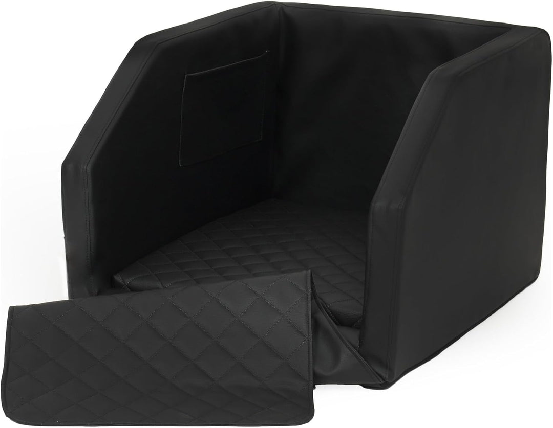 Autohundebett Hunde-Autositz Hundebett f. Rückbank Hundesitz Anschnallgurt 55x70 (Farbe: schwarz), s