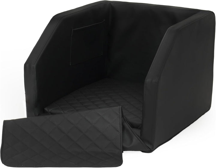 Autohundebett Hunde-Autositz Hundebett f. Rückbank Hundesitz Anschnallgurt 55x70 (Farbe: schwarz), s