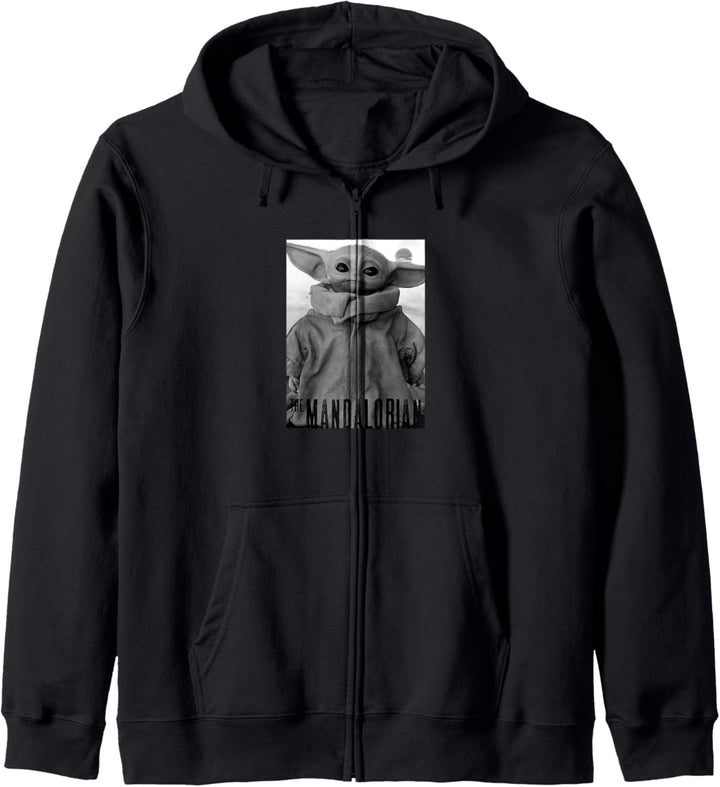 Star Wars The Mandalorian The Child Black & White Portrait Kapuzenjacke