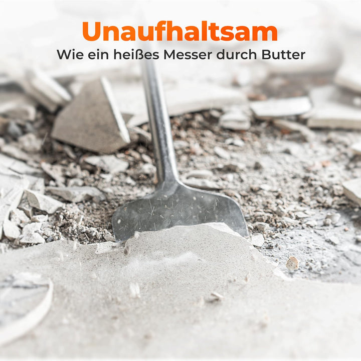 BAUBECK Robuste Fliesenmeissel SDS Max - schnelles Lösen von Putz & Kleberesten [10° abgewinkelt], h