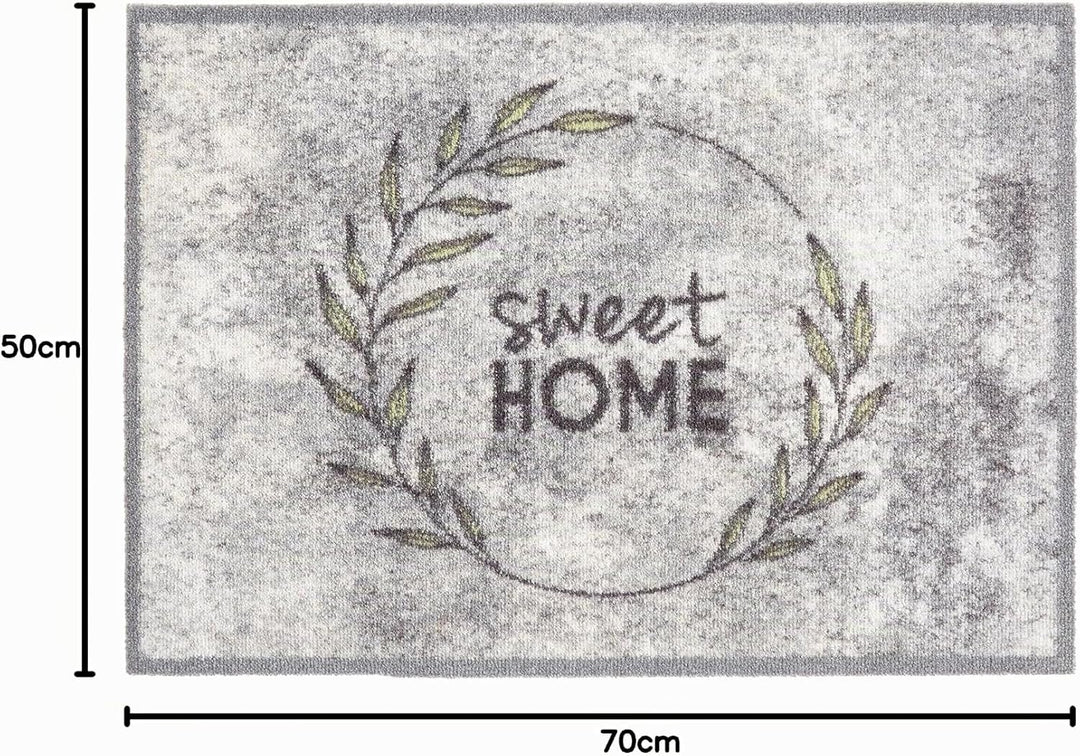 Astra rutschfeste Sauberlaufmatte innen - Sweet Home Kranz 50 x 70 cm - Wohnraum Fussmatte Design -