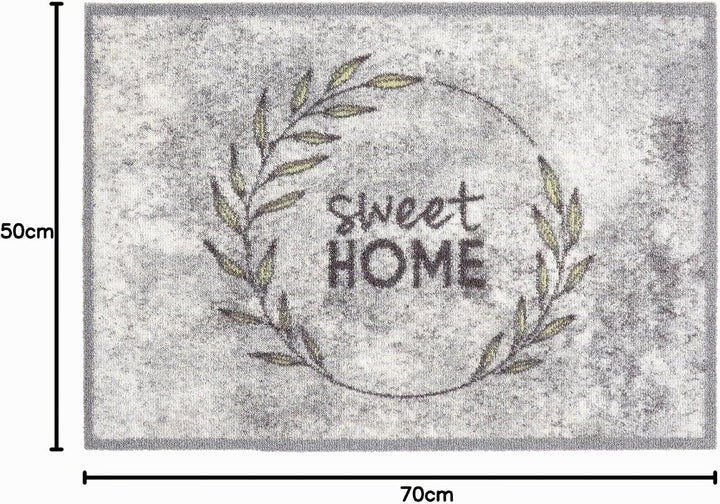 Astra rutschfeste Sauberlaufmatte innen - Sweet Home Kranz 50 x 70 cm - Wohnraum Fussmatte Design -
